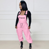 Loose Fashion Drawstring Jumpsuit Back Pants TK-6305