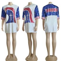 Short Sleeve Print Loose Casual Dress GYSF-0039