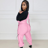 Loose Fashion Drawstring Jumpsuit Back Pants TK-6305