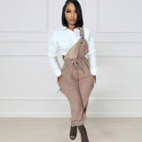 Loose Fashion Drawstring Jumpsuit Back Pants TK-6305