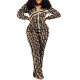 Casual Print Zipper Long Sleeve Sport Two Piece Pants Set ORY-5264