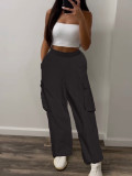 Loose Drawstring Solid Color Sport Pants LM-8373