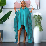 Fashion Irregular Cardigan Solid Color Loose Dress NNWF-10324