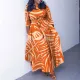 Plus Size Print Tie Up Big Swing Maxi Dress NNWF-7964