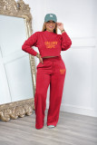 Letter Print Long Sleeve  Sweatshirt And Pants Thickened Two Piece Set XMF-318