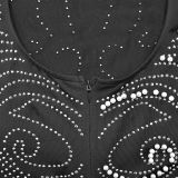 Sexy Hot Drill Sleeveless Split Backless Maxi Dress BY-6679