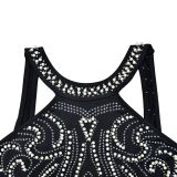 Sexy Hot Drill Sleeveless Split Backless Maxi Dress BY-6679