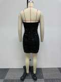 Plus Size Feather Patchwork Sequin Tobe Tops Mini Dress NY-2852