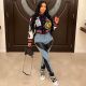 Fashion Print Long Sleeve Rib Patchwork Baseball Jacket YNSF-2618