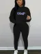 Letter Print Sport Hooded Sweatshirts Two Piece Pant Set SXF-31001