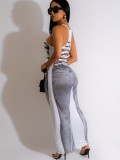 Casual Print Sleeveless Slim Jumpsuit ZDF-31300
