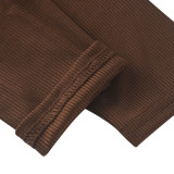Solid Color Long Sleeve Zipper Sport Jumpsuit MZ-2818