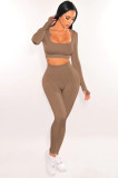 Fashion Sports Square Neck Yoga Two Piece Pants Set MZ-2822