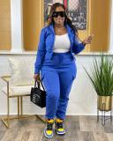 Patchwork Padded Casual Sports Hooded Two Piece Set AL-7507