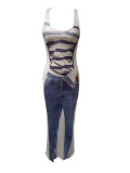 Casual Print Sleeveless Slim Jumpsuit ZDF-31300