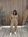 Patchwork Padded Casual Sports Hooded Two Piece Set AL-7507