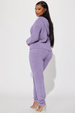 Casual Hooded Long Sleeve Fleece Two Piece Pants Set YD-8788