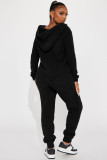 Casual Hooded Long Sleeve Fleece Two Piece Pants Set YD-8788