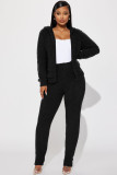 Casual Hooded Long Sleeve Fleece Two Piece Pants Set YD-8788