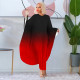 Batwing Sleeve Gradient Color Pleated Maxi Dress YF-7933
