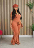 Short Sleeve Tight Tassel Jumpsuit BDF-7078
