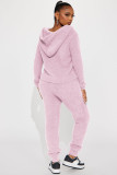 Casual Hooded Long Sleeve Fleece Two Piece Pants Set YD-8788