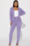 Casual Hooded Long Sleeve Fleece Two Piece Pants Set YD-8788