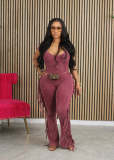 Short Sleeve Tight Tassel Jumpsuit BDF-7078