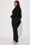 Casual Hooded Long Sleeve Fleece Two Piece Pants Set YD-8788