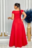 Plus Size Solid Color Sleeveless Big Swing Maxi Dress NY-10629