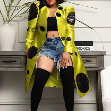 Sequined Patchwork Long Sleeve Trench Coat QYXZ-9150