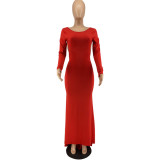 Sexy Long Sleeve Backless Evening Dress YH-5302