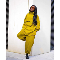 Casual Hooded Waterproof Windbreaker Two Piece Pants Set QYXZ-9147