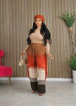 Casual Knit Color Block Tassel Loose Pants JPF-1090