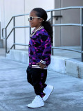 Kids Boys Camouflage Print Coat And Pants 2 Piece Set GYMF-126