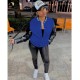 Fashion Color Block Leather Sleeve Baseball Jacket WMEF-20036