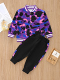 Kids Boys Camouflage Print Coat And Pants 2 Piece Set GYMF-126