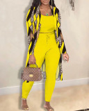 Plus Size Fashion Casual Print Coat Pants Three Piece Set GYXF-Y666