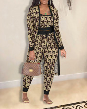 Plus Size Fashion Casual Print Coat Pants Three Piece Set GYXF-Y666