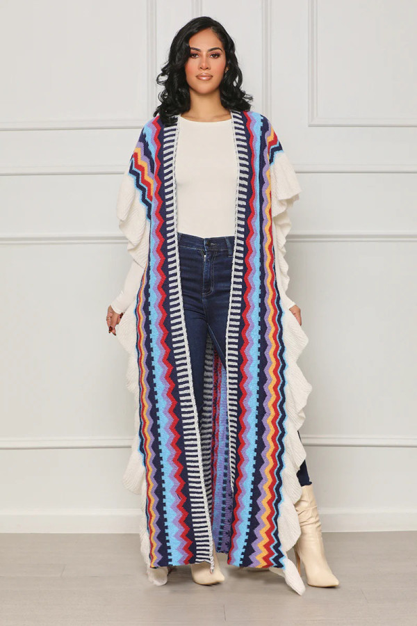 Fashion Long Sleeve Jacquard Knit Cardigan TR-1286