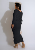 Sexy Knits Tassel Long Sleeve Midi Dress NYF-8157