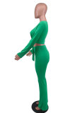 Solid Color Irregular Tops And Pants 2 Piece Set XHXF-8686
