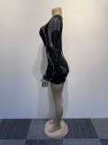 Plus Size Long Sleeve Hot Drill Tight Romper NY-2900