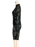 Sexy Hollow Out Long Sleeve Shorts Two Piece Set SH-390872