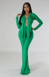 Solid Color Irregular Tops And Pants 2 Piece Set XHXF-8686