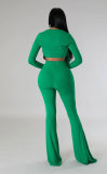 Solid Color Irregular Tops And Pants 2 Piece Set XHXF-8686
