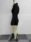 Plus Size Solid Color Zipper Tight Romper NY-10640