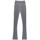 Black White Ripple Slim Stacked Pants FL-YY23030