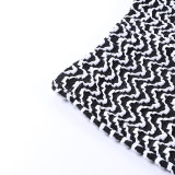 Black White Ripple Slim Stacked Pants FL-YY23030