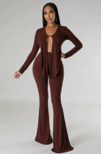 Solid Color Irregular Tops And Pants 2 Piece Set XHXF-8686